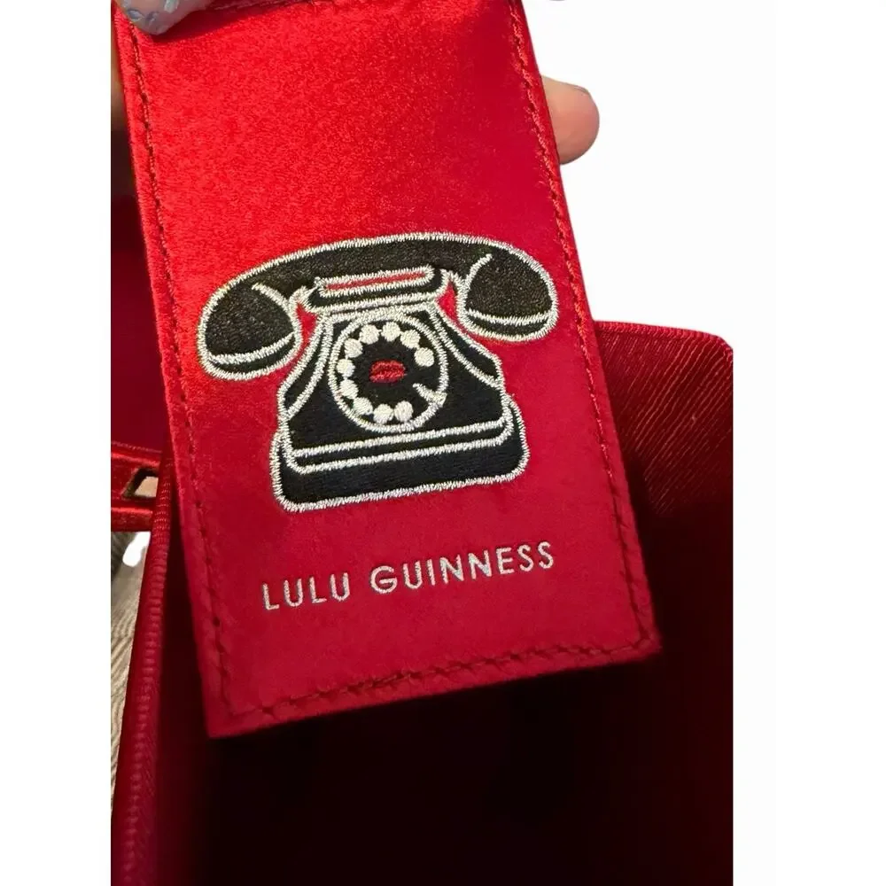 Lulu Guinness Red Phonebox Lulu Calling Statement Clutch British Designer NEW